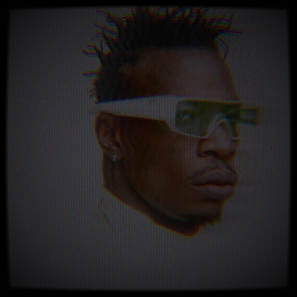 CCTV Effect on a photo of a man in white sunglasses