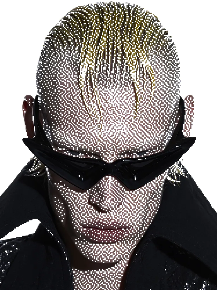 Dither Effect on a photo of a man with slicked blond hair and sunglasses