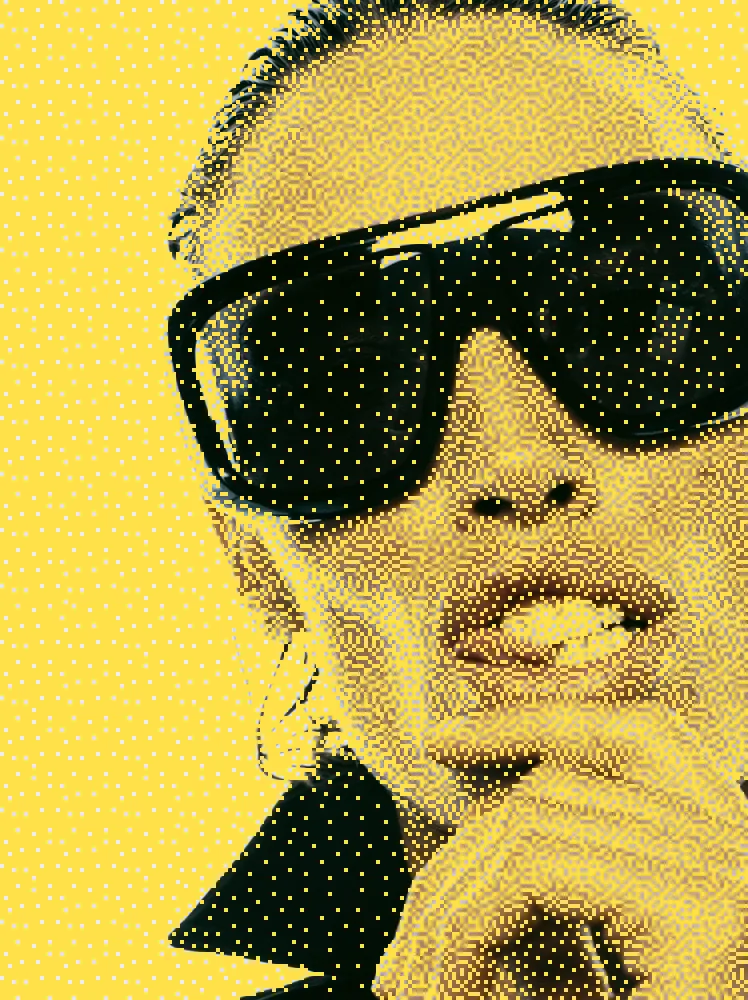 Dither Effect on a photo of a woman in black sunglasses