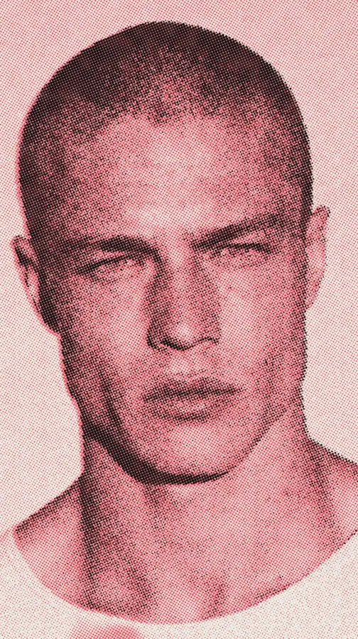 Halftone Effect on a photo of a man with a buzz cut