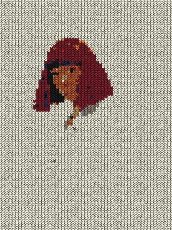 Knit Effect on a photo of a woman with a red bob