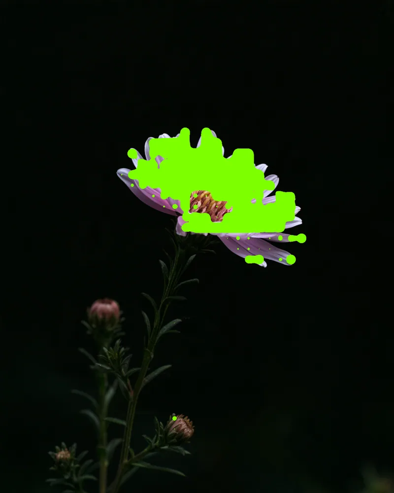 Metaball Effect on a photo of a purple aster