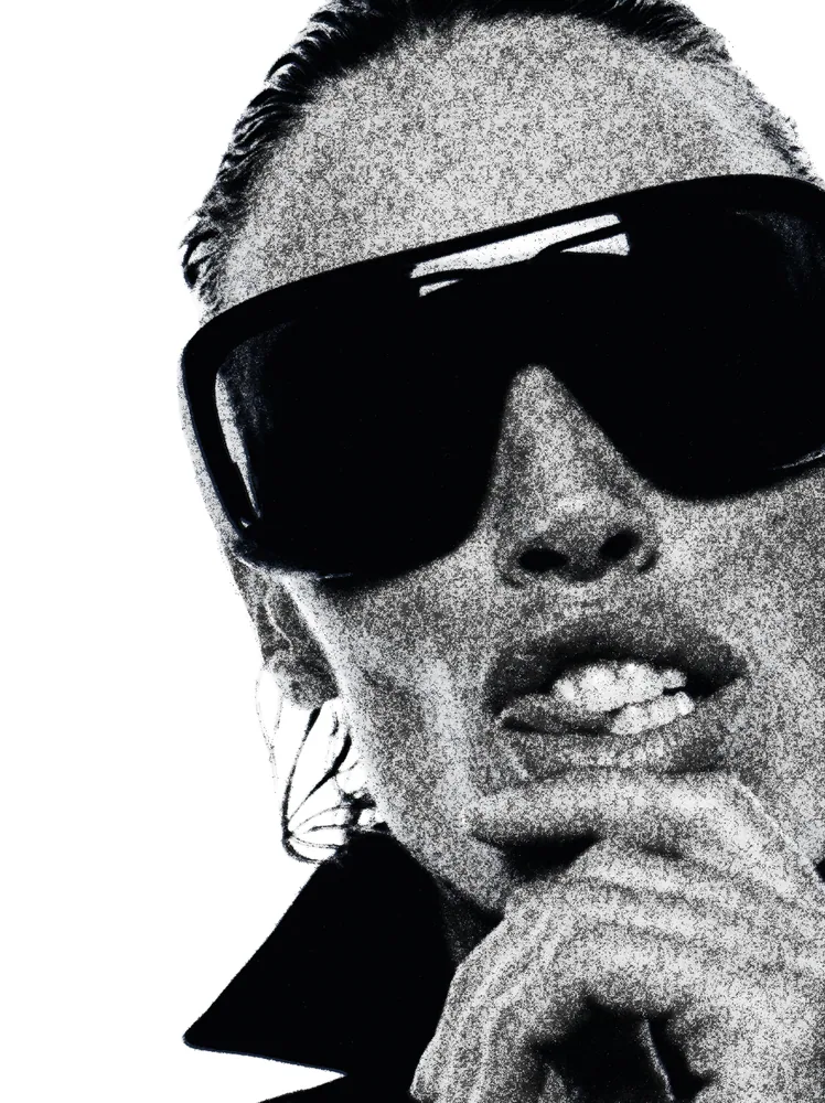 Newspaper Effect on a photo of a woman in black sunglasses