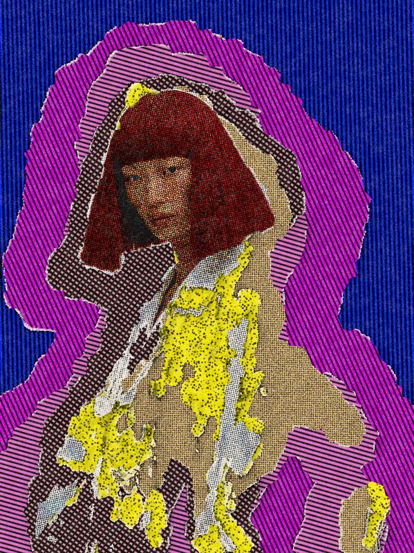 Pop Art Effect on a photo of a woman with a red bob