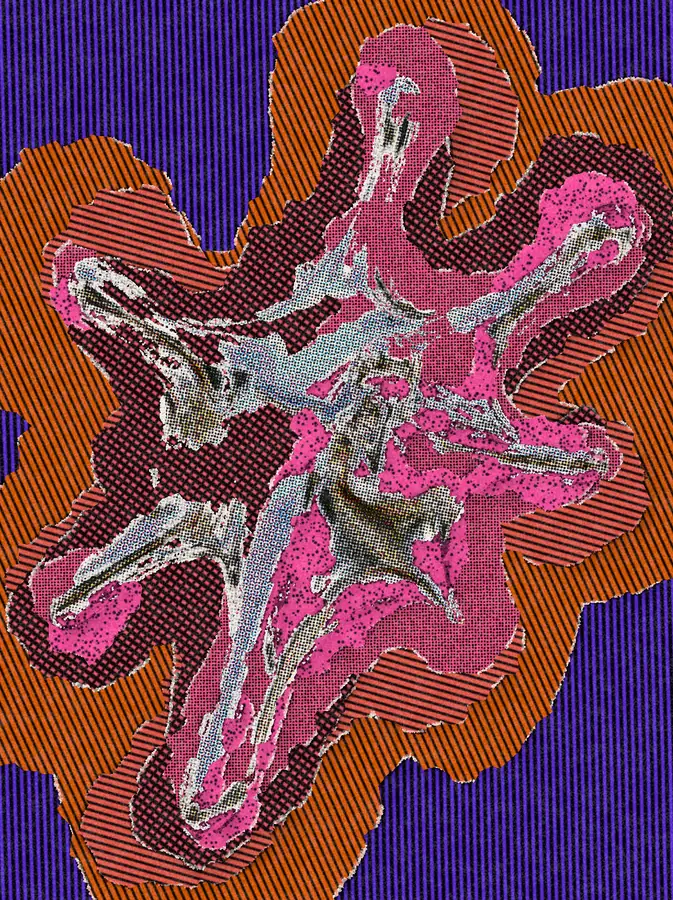 Pop Art Effect on a photo of a chrome blob