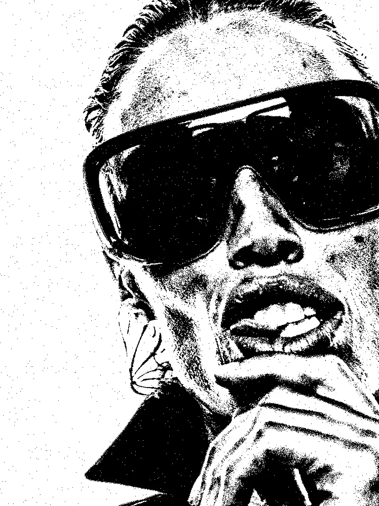 Stencil Effect on a photo of a woman in black sunglasses