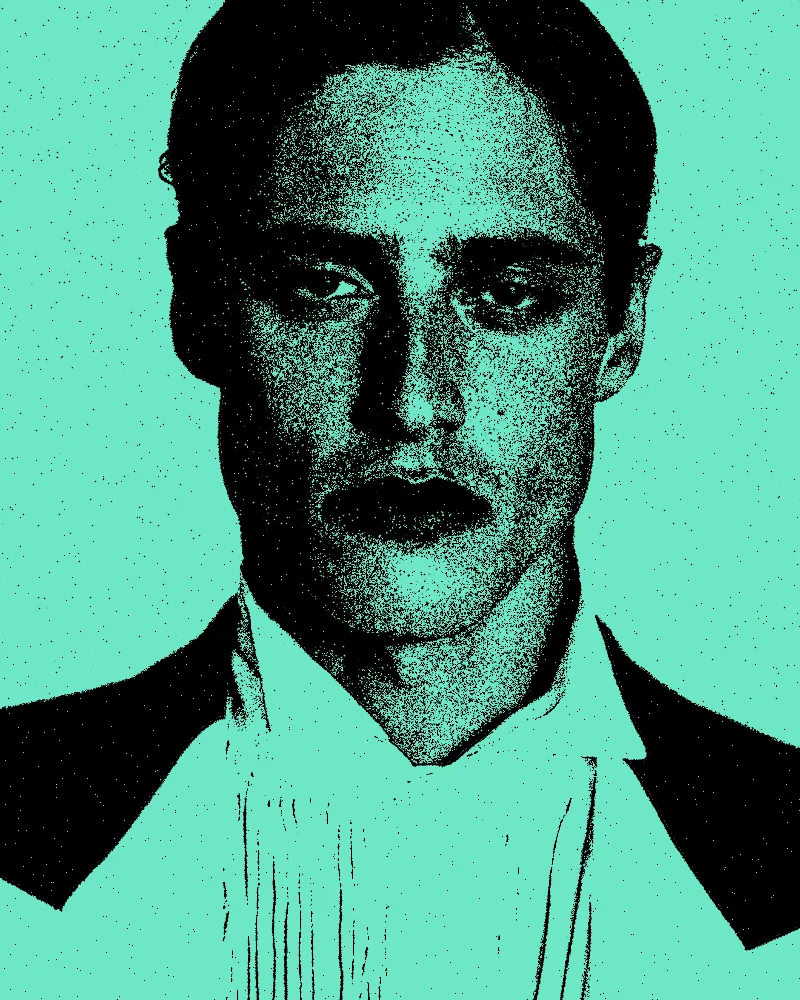 Stencil Effect on a photo of a man in a white shirt