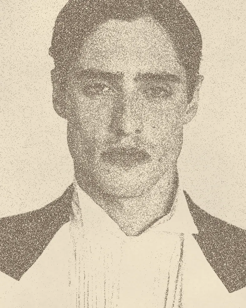 Stipple Effect on a photo of a man in a white shirt