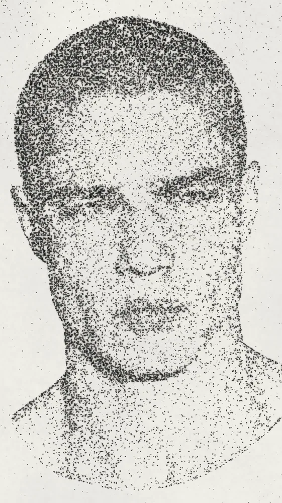 Stipple Effect on a photo of a man with a buzz cut