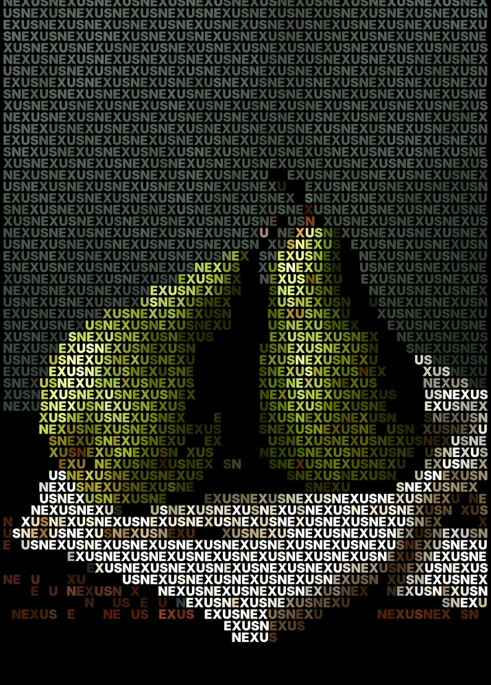Text Portrait Effect on a photo of two pears on linen