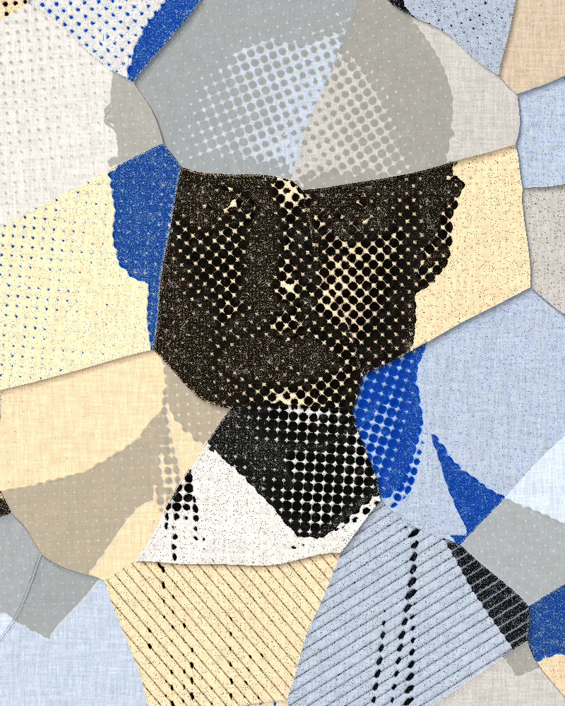 Torn Paper Collage Effect on a photo of a man in a white shirt