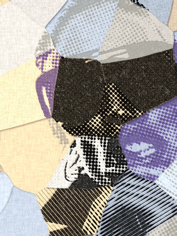 Torn Paper Collage Effect on a photo of a woman in black sunglasses