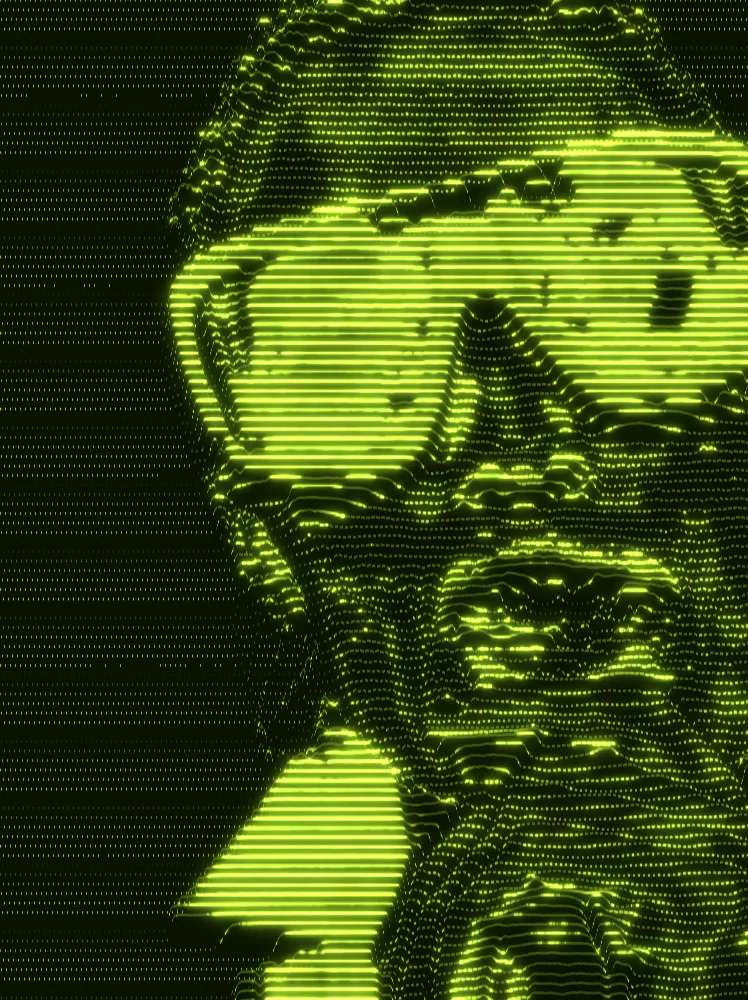 Wave Lines Effect on a photo of a woman in black sunglasses