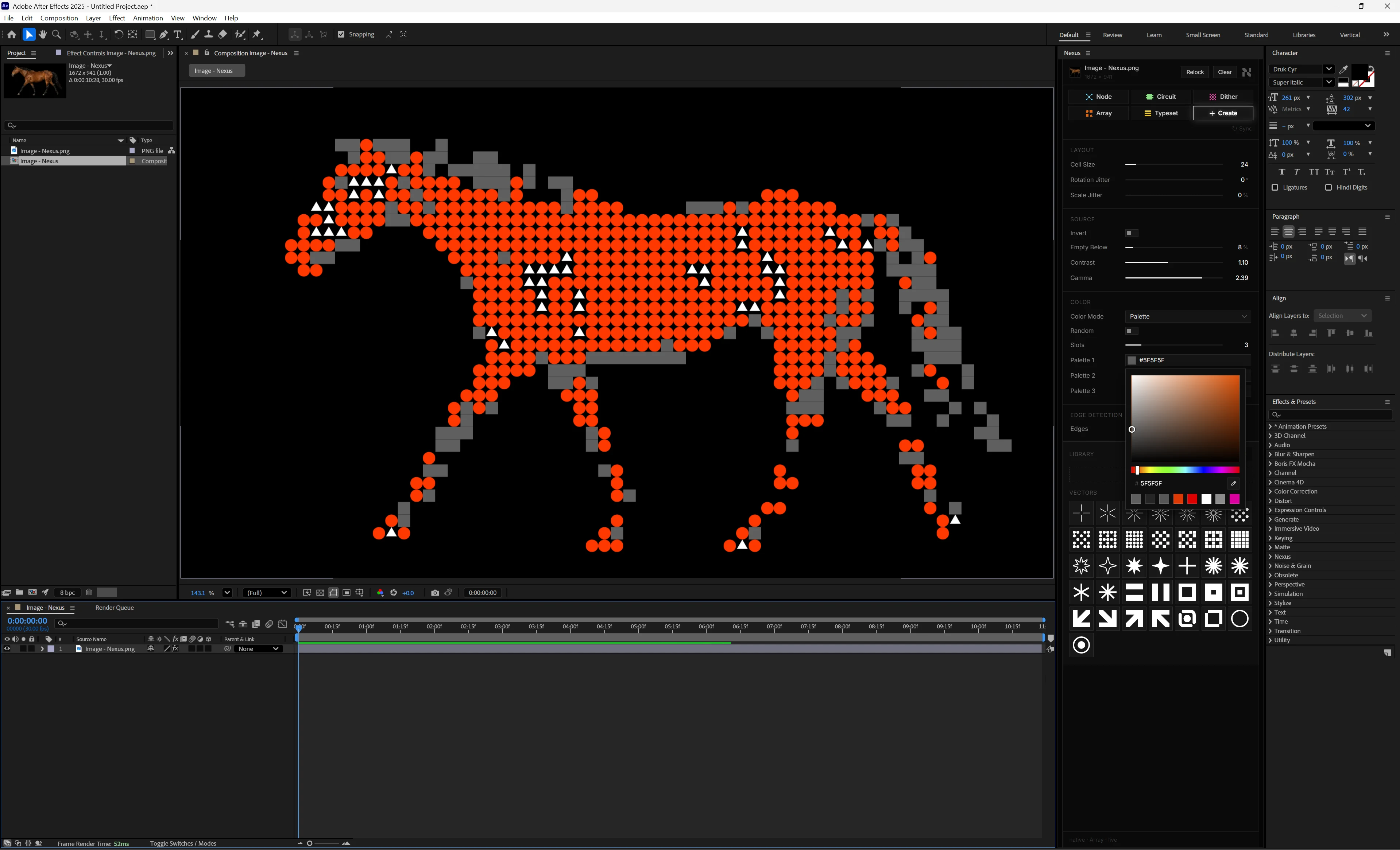 Nexus running in After Effects