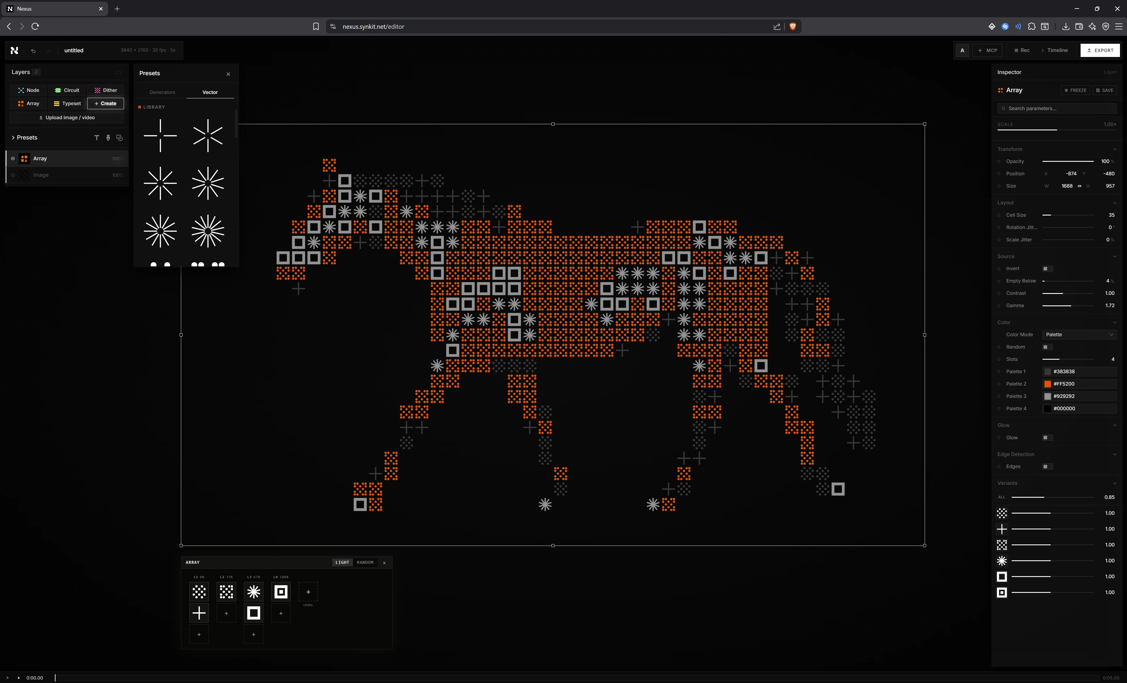 Nexus running in the web editor