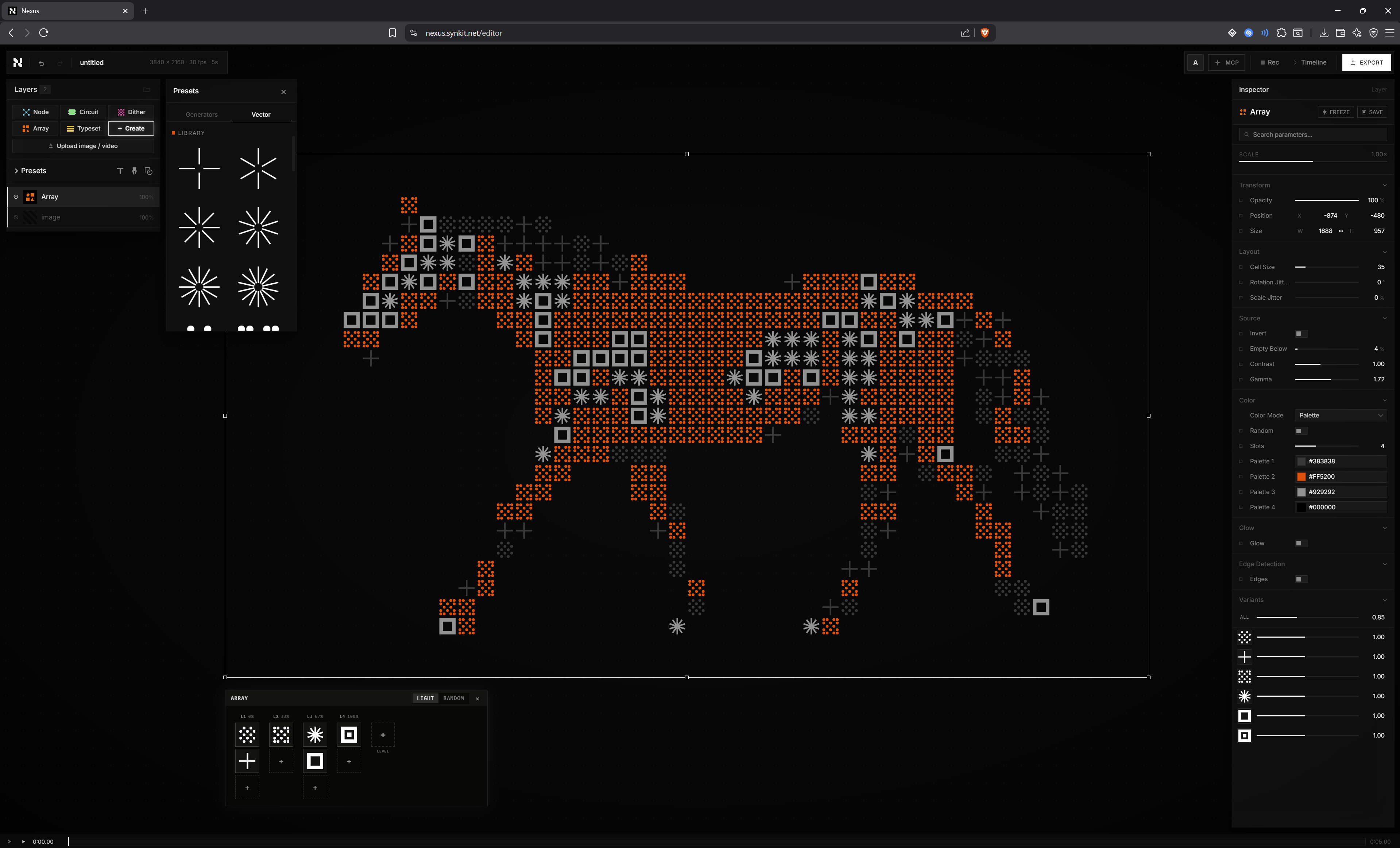 Nexus running in the web editor
